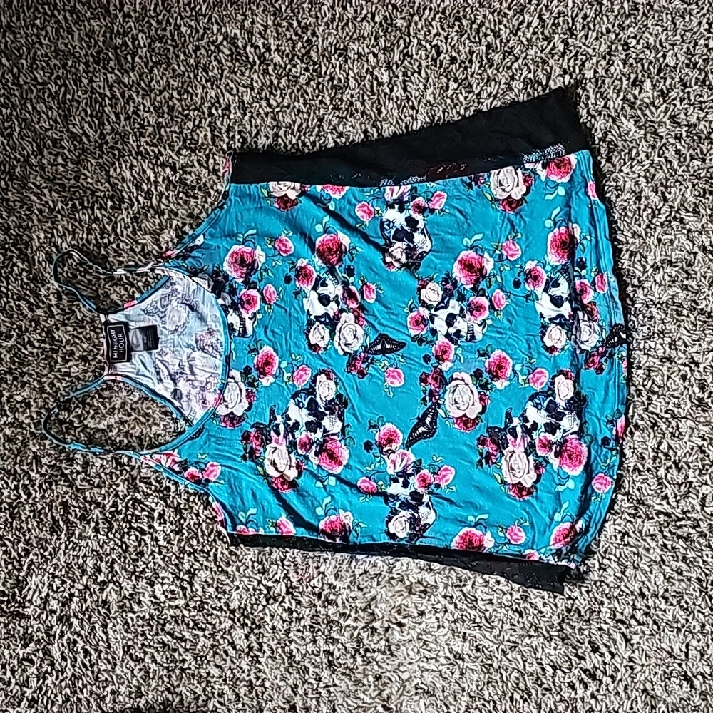Midnight Hour Skeleton/Flower Tank